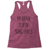 my brain is 85% song lyrics Racerback Tank