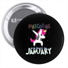 january  born unicorns Pin-back button