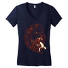 banana eating lion Women's V-Neck T-Shirt