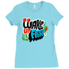 wake up and fight Ladies Fitted T-Shirt