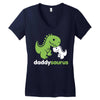 daddysaurus dinosaur dino Women's V-Neck T-Shirt