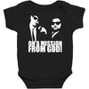 the blues brothers inspired on a mission from god funny Baby Bodysuit