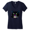 balck cat Women's V-Neck T-Shirt