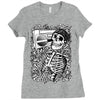boombox skull Ladies Fitted T-Shirt