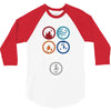 Bong Mathematics design with Earth, Fire, Air, Water and bong icons 3/4 Sleeve Shirt