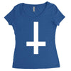 wasted youth inverted cross indie geek swag funny Women's Triblend Scoop T-shirt