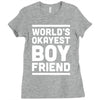 world's okayest boyfriend couple love funny Ladies Fitted T-Shirt