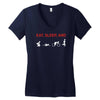 eat, sleep &amp; train triathlon sports, gym, athletic Women's V-Neck T-Shirt