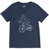 shark riding bicycle bike funny V-Neck Tee
