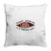 February Peeking Out Baby Girl Throw Pillow