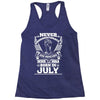 Never Underestimate Dog Rescuer Who Was Born July Racerback Tank