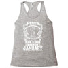 Never Underestimate Dog Rescuer Who Was Born January Racerback Tank