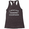lipstick diamonds champagne Racerback Tank