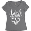 viking skull Women's Triblend Scoop T-shirt