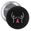 breast with pink ribbon Pin-back button