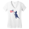 Patriotic T-Rex Women's V-Neck T-Shirt