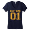 1 best dad Women's V-Neck T-Shirt