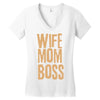 wife mom boss Women's V-Neck T-Shirt