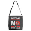 say no to civil war Adjustable Strap Totes