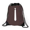 skinny white tie Drawstring Bags
