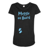 Muggle On Board Blue Maternity Scoop Neck T-shirt