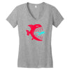 monster fish eats diver Women's V-Neck T-Shirt
