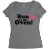 Bun in the Oven with Heart Baby Girl Women's Triblend Scoop T-shirt