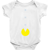 funny 80s pacman 'eating buttons' Baby Onesie