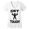 get tough weight lifter lifting gym Women's V-Neck T-Shirt
