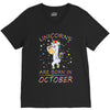 Unicorns are born in October V-Neck Tee