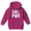 girl power white logo Youth Hoodie