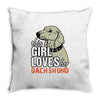 This Girl Loves Her Dachshund Throw Pillow