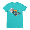 astronaut dog Ladies Fitted T-Shirt