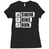 v6 swim bike run Ladies Fitted T-Shirt
