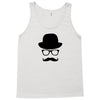 hat wayfarer glasses funny moustache hipster funny geek light tee shir Tank Top
