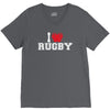 i love rugby mens funny cotton V-Neck Tee