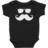 hipster glasses and moustache Baby Bodysuit