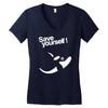 save yourself Women's V-Neck T-Shirt