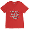 tattoos got me swiping right girls V-Neck Tee