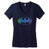 new batman gradient color logo Women's V-Neck T-Shirt