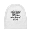 weekend forecast biking with a change of wine Baby Beanies