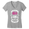 I Have a Pretty Wife I Also Have a Gun a Shovel and an Alibi Women's V-Neck T-Shirt