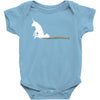 unicorn scooting on the floor Baby Onesie