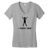 i pooped today t shirt large funny cool nerd geek humor vintage retro Women's V-Neck T-Shirt