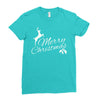 merry christmas flower Ladies Fitted T-Shirt