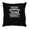 official drinking team 'merica Throw Pillow