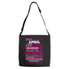 quens are born in april Adjustable Strap Totes