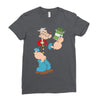 popeye spinach retro mens funny Ladies Fitted T-Shirt