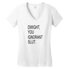 dwight you ignorant slut Women's V-Neck T-Shirt