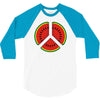watermelon peace sign 3/4 Sleeve Shirt